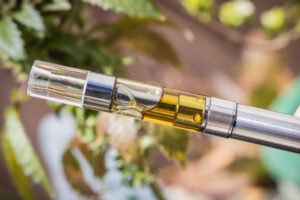 Full gram cartridge with cannabis extracted oil and terpenes. An alternative method of smoking marijuana, medical & recreational.